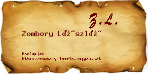 Zombory László névjegykártya